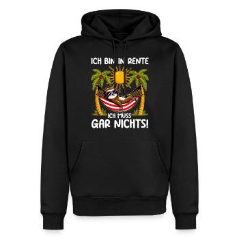 Je suis à la retraite, je n’ai rien à faire de drôle - Sweat à capuche Premium bio Homme - noir - Devant - Nico (187cm)