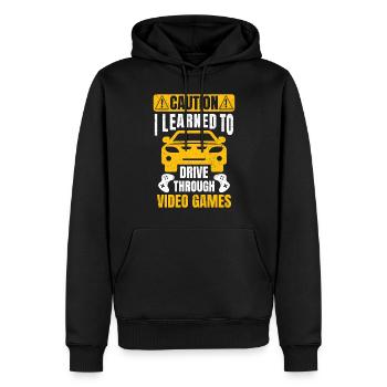 Lustige Videospiel-Führerscheinerlaubnis zum Fahren - Männer Premium Bio Hoodie - Schwarz - Vorne - Nico (187cm)