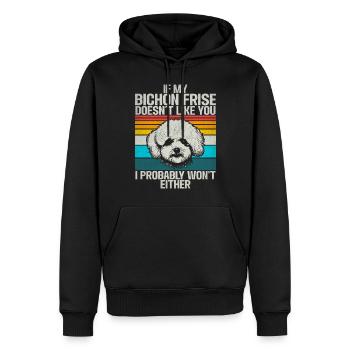 Cadeaux Bichon Frisé - Sweat à capuche Premium bio Homme - noir - Devant - Nico (187cm)