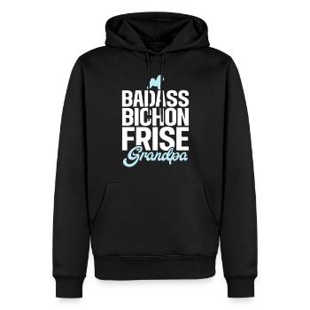 Cadeaux Bichon Frisé - Sweat à capuche Premium bio Homme - noir - Devant - Nico (187cm)