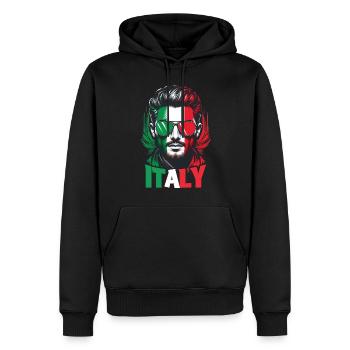 Italie Flag Homme Lunettes de soleil Italie & Italia - Sweat à capuche Premium bio Homme - noir - Devant - Nico (187cm)