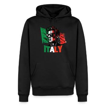 Italie Flag Homme Lunettes de soleil Italie & Italia - Sweat à capuche Premium bio Homme - noir - Devant - Nico (187cm)