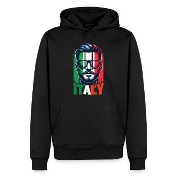 Italie Flag Homme Lunettes de soleil Italie & Italia - Sweat à capuche Premium bio Homme - noir - Devant - Nico (187cm)
