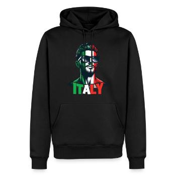 Italie Flag Homme Lunettes de soleil Italie & Italia - Sweat à capuche Premium bio Homme - noir - Devant - Nico (187cm)