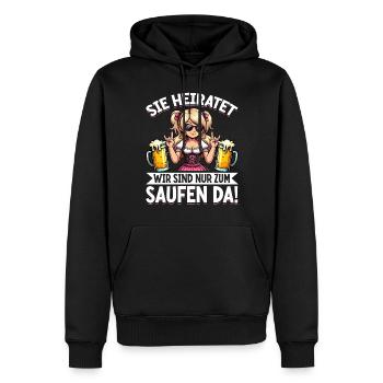 Die Braut Lustiges Bachelorette Party Trauzeugin - Männer Premium Bio Hoodie - Schwarz - Vorne - Nico (187cm)