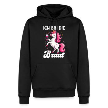 Mariée Licorne Drôle De Jeune Fille - Sweat à capuche Premium bio Homme - noir - Devant - Nico (187cm)