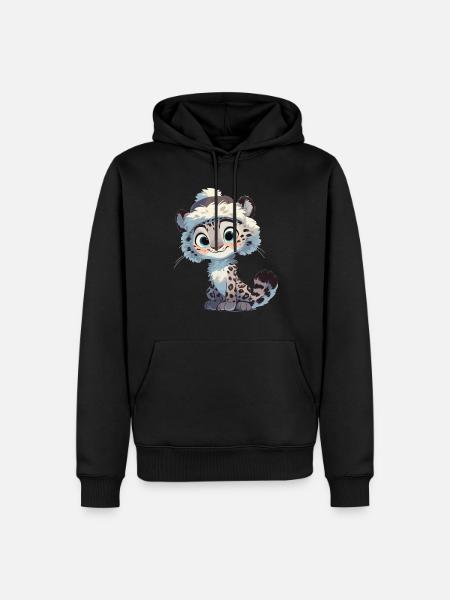 Snow Leopard Schneeleoparde Schneeleopard - Men’s Premium Organic Hoodie - black