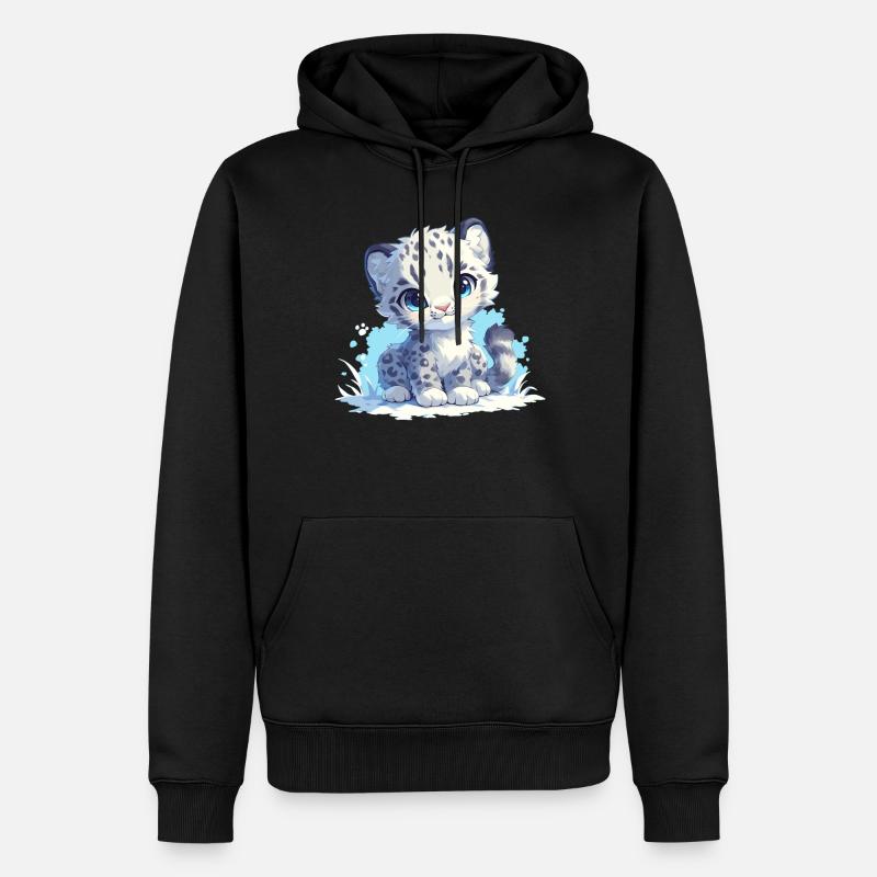 Snow Leopard Schneeleoparde Schneeleopard - Men’s Premium Organic Hoodie - black
