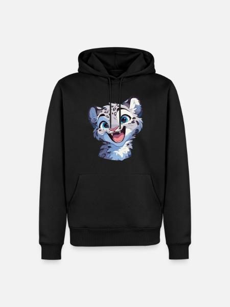 Snow Leopard Schneeleoparde Schneeleopard - Men’s Premium Organic Hoodie - black