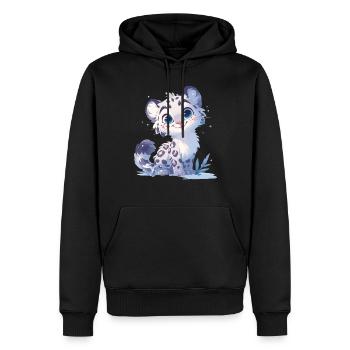Snow Leopard Schneeleoparden Schneeleopard - Männer Premium Bio Hoodie - Schwarz - Vorne - Nico (187cm)