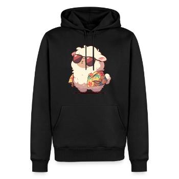 Alpaga Alpagas Alpaga - Sweat à capuche Premium bio Homme - noir - Devant - Nico (187cm)