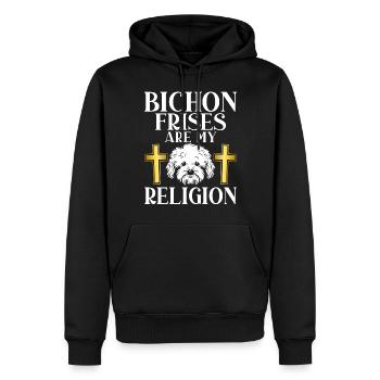 Cadeaux Bichon Frisé - Sweat à capuche Premium bio Homme - noir - Devant - Nico (187cm)