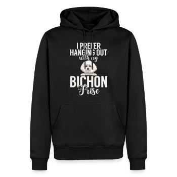 Cadeaux Bichon Frisé - Sweat à capuche Premium bio Homme - noir - Devant - Nico (187cm)