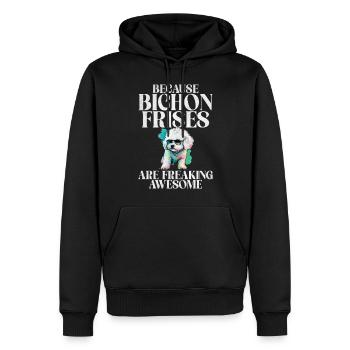 Cadeaux Bichon Frisé - Sweat à capuche Premium bio Homme - noir - Devant - Nico (187cm)