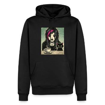 Pastell Goth Style Mürrischer Katzenliebhaber Goth - Männer Premium Bio Hoodie - Schwarz - Vorne - Nico (187cm)