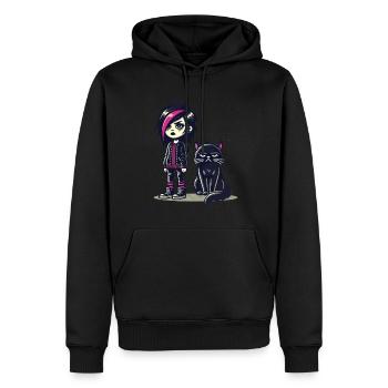 Pastell Goth Style Mürrischer Katzenliebhaber - Männer Premium Bio Hoodie - Schwarz - Vorne - Nico (187cm)