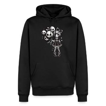 Kawaii Goth Fille Design gothique foncé - Sweat à capuche Premium bio Homme - noir - Devant - Nico (187cm)