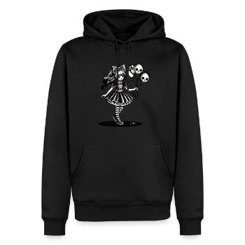 Kawaii Goth Girl Düsteres Gothic Design - Männer Premium Bio Hoodie - Schwarz - Vorne - Nico (187cm)