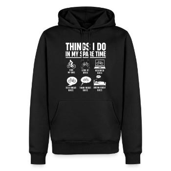 Ce que je fais pendant mon temps libre Drôle Offroad - Sweat à capuche Premium bio Homme - noir - Devant - Nico (187cm)
