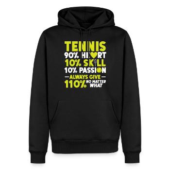 Drôle de joueur de tennis Raquette Tennis - Sweat à capuche Premium bio Homme - noir - Devant - Nico (187cm)
