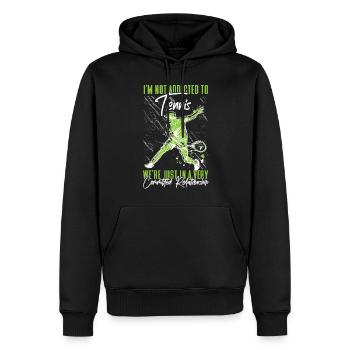 drôle de raquette de joueur de tennis je ne suis pas - Sweat à capuche Premium bio Homme - noir - Devant - Nico (187cm)