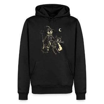 Creepy Devil Cat Dark Cat Rider - Men’s Premium Organic Hoodie - black - Front - Nico (187cm)