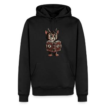 Lustige Dämonen Katze Niedlicher Katzen Magier - Männer Premium Bio Hoodie - Schwarz - Vorne - Nico (187cm)