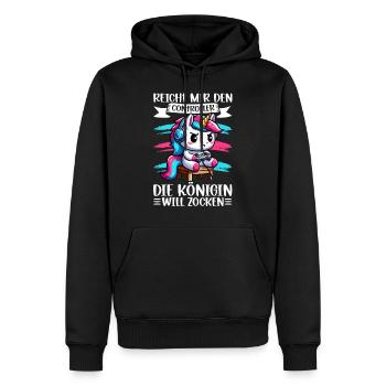 Hands me the controller, the queen wants to play - Men’s Premium Organic Hoodie - black - Front - Nico (187cm)