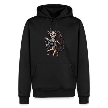 Creepy Goth Katze Düsteres Katze Design Halloween - Männer Premium Bio Hoodie - Schwarz - Vorne - Nico (187cm)