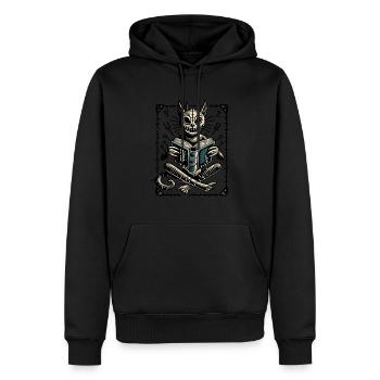 Chat effrayant Mage Chat gothique noir - Sweat à capuche Premium bio Homme - noir - Devant - Nico (187cm)