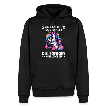 Hands me the controller, the queen wants to play - Men’s Premium Organic Hoodie - black - Front - Nico (187cm)