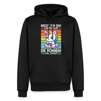 Hands me the controller, the queen wants to play - Men’s Premium Organic Hoodie - black - Front - Nico (187cm)