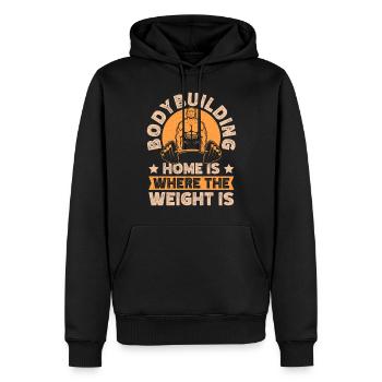Fitness Motivation Bodybuilder Home Is The Gym - Männer Premium Bio Hoodie - Schwarz - Vorne - Nico (187cm)