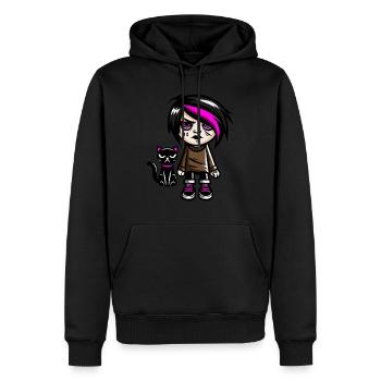 Pastell Goth Style Mürrischer Katzenliebhaber Goth - Männer Premium Bio Hoodie - Schwarz - Vorne - Nico (187cm)