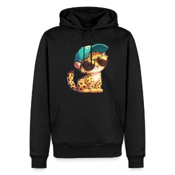 Leoparden Leopard - Männer Premium Bio Hoodie - Schwarz - Vorne - Nico (187cm)