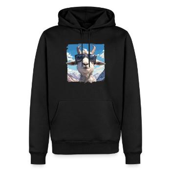 Alpine Goat Bergziegen Bergziege - Männer Premium Bio Hoodie - Schwarz - Vorne - Nico (187cm)