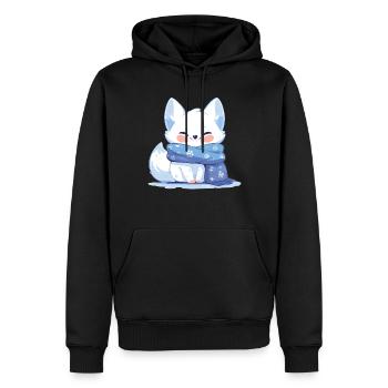 Arctic Fox Polarfüchse Polarfuchs - Men’s Premium Organic Hoodie - black - Front - Nico (187cm)