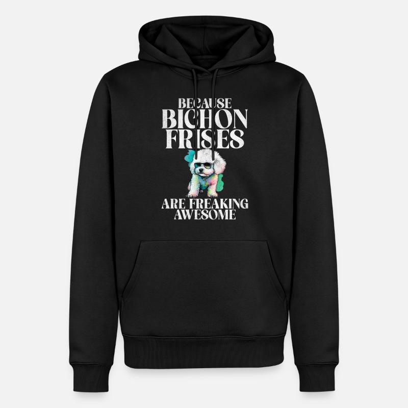 Cadeaux Bichon Frisé - Sweat à capuche Premium bio Homme - noir