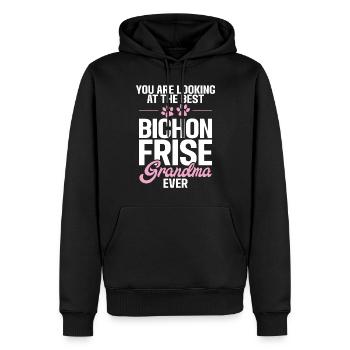 Cadeaux Bichon Frisé - Sweat à capuche Premium bio Homme - noir - Devant - Nico (187cm)