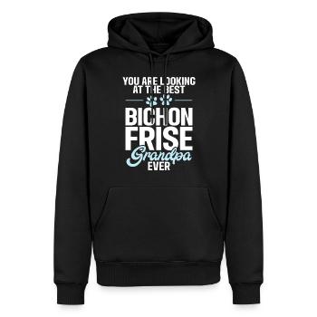Cadeaux Bichon Frisé - Sweat à capuche Premium bio Homme - noir - Devant - Nico (187cm)