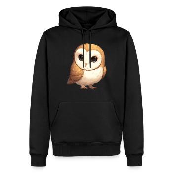 Effraie des clochers Schleiereulen Schleiereule - Sweat à capuche Premium bio Homme - noir - Devant - Nico (187cm)