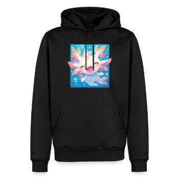 Axolotls Axolotl - Sweat à capuche Premium bio Homme - noir - Devant - Nico (187cm)
