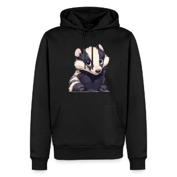 Badger Dachse Dachs - Männer Premium Bio Hoodie - Schwarz - Vorne - Nico (187cm)