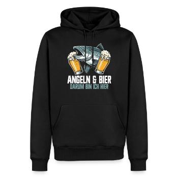 Pêche et bière Plaisir de la pêche Hobby - Sweat à capuche Premium bio Homme - noir - Devant - Nico (187cm)