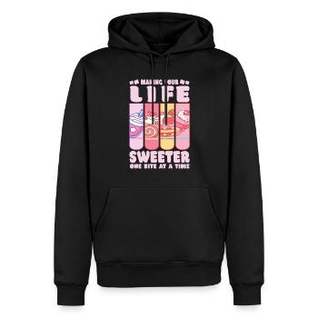 Pastry Lover Making Life Swerter Cute Gift - Männer Premium Bio Hoodie - Schwarz - Vorne - Nico (187cm)