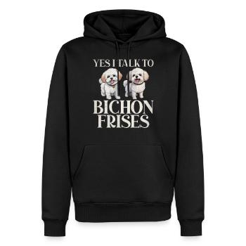 Cadeaux Bichon Frisé - Sweat à capuche Premium bio Homme - noir - Devant - Nico (187cm)