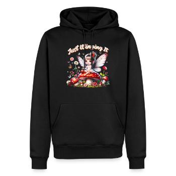 Fée Fairycore - Sweat à capuche Premium bio Homme - noir - Devant - Nico (187cm)