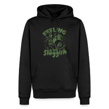 Escargots Se sentir un peu léthargique - Sweat à capuche Premium bio Homme - noir - Devant - Nico (187cm)