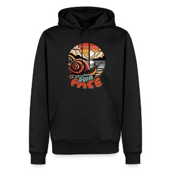 Snail Entomologist Go at your own pace - Men’s Premium Organic Hoodie - black - Front - Nico (187cm)