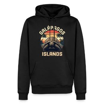 Îles Galapagos - Sweat à capuche Premium bio Homme - noir - Devant - Nico (187cm)